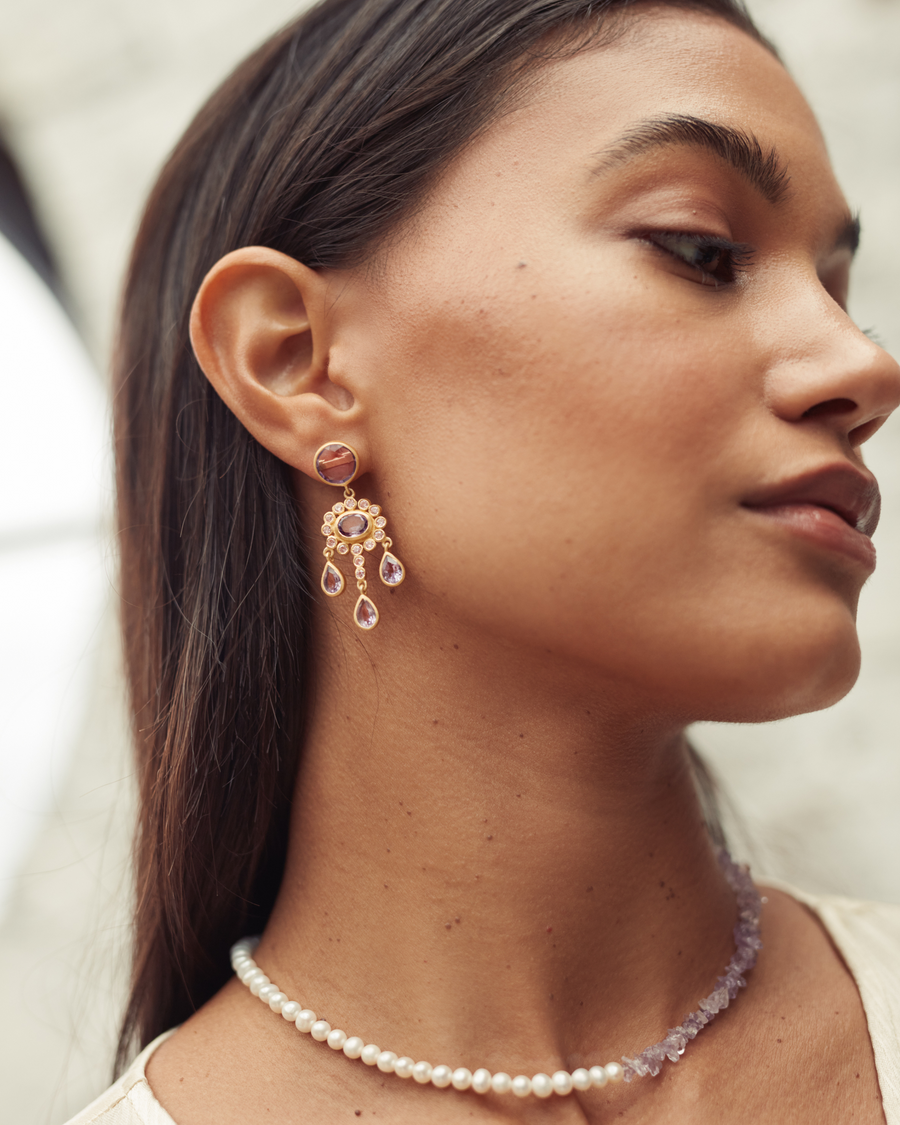 Emmy earrings in pink amethyst