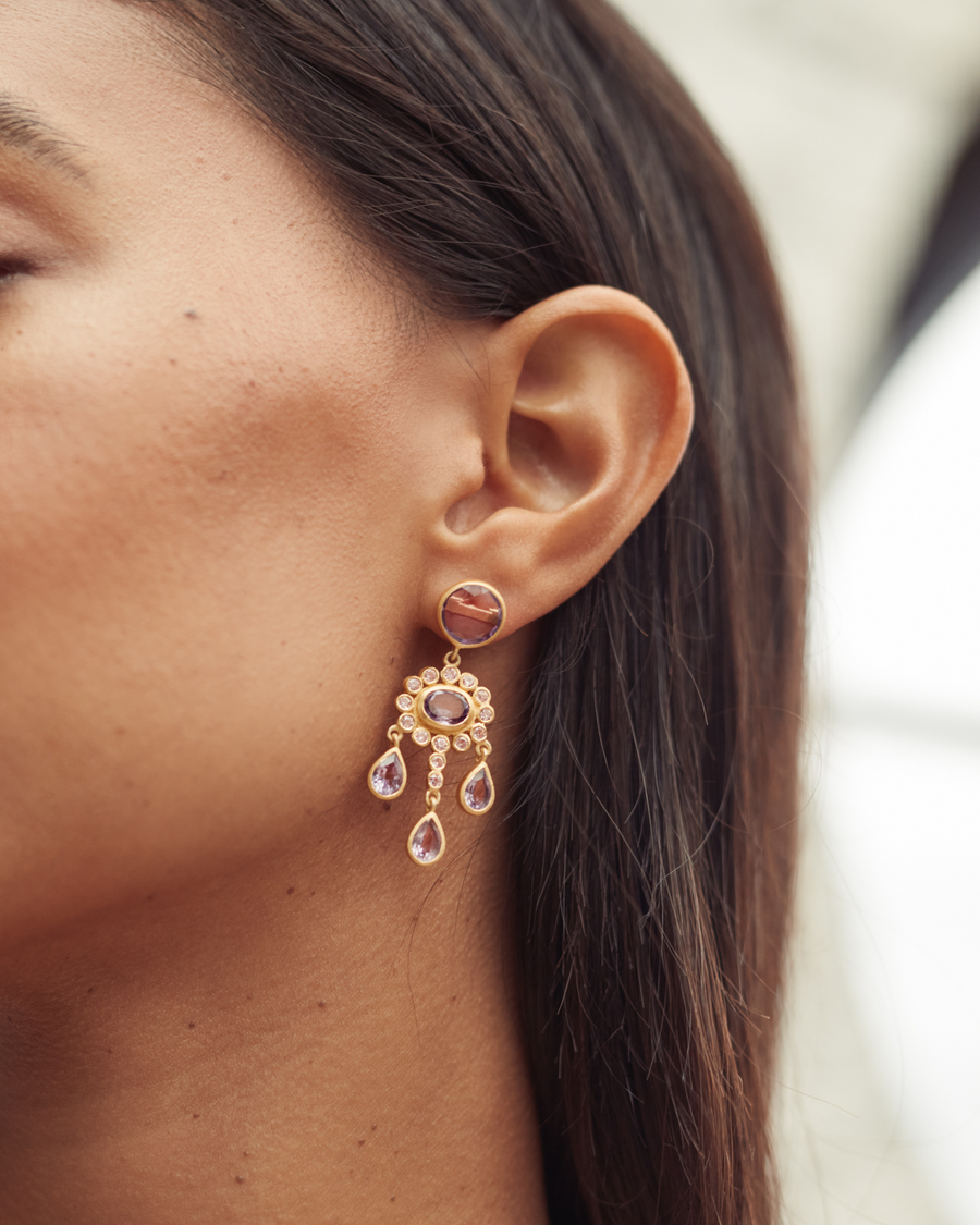 Emmy earrings in pink amethyst