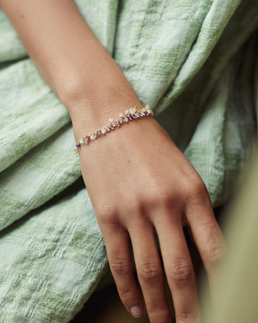 Sadie bracelet with amethyst, labradorite and rose quartz stones